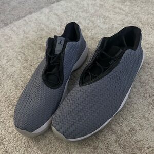 Jordan Future Low Gray Black Sneakers Sleek Knit Design Like New